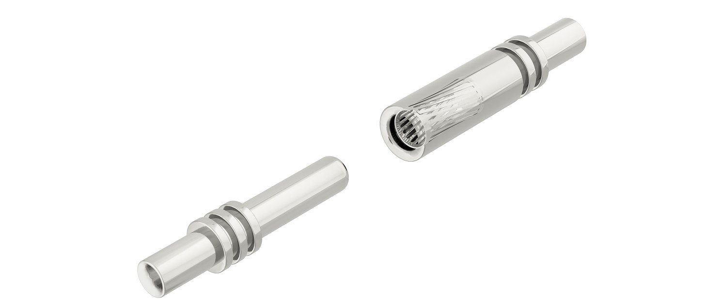 EV charging connector pins and machined contacts