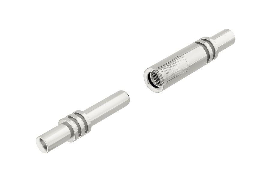 EV charging connector pins and machined contacts