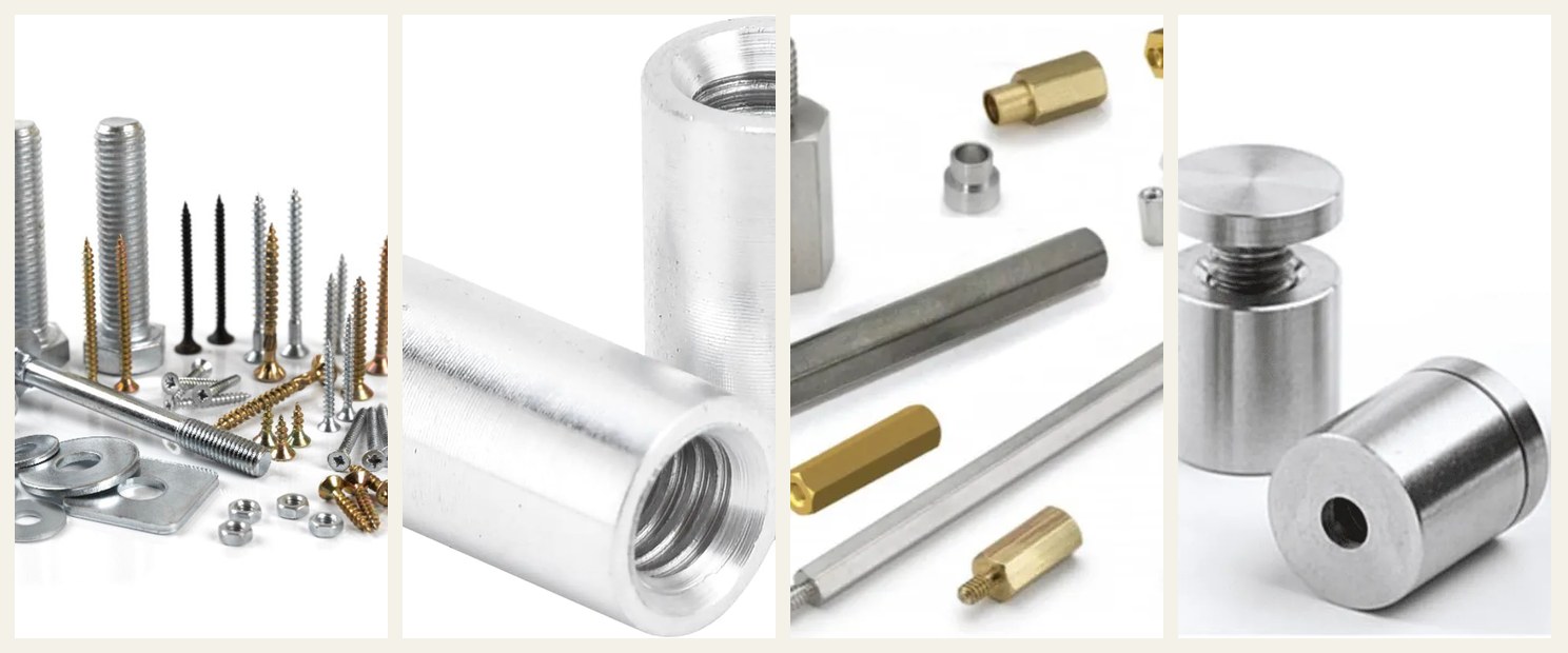 Machined nuts, standoffs and spacer components