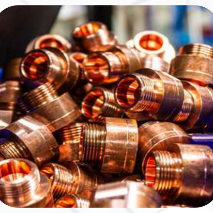 Machined copper components in bulk