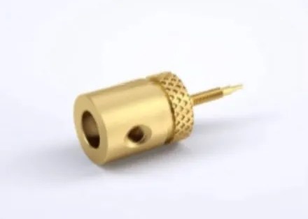Knurled brass component with pin