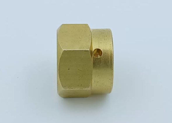 Brass cylinder nut for gas valves